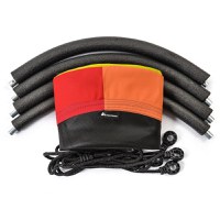Leagan rotund pentru copii, Meteor, tip cuib de barza, cadrul din metal, tesatura Oxford 600D, YellowOrangeRed, 110 cm - 1