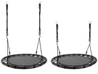 Leagan rotund tip cuib pentru copii, Kruzzel, cadru robust de 100 cm, capacitate 150 kg, black - 3