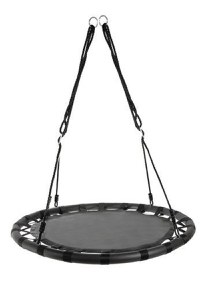 Leagan rotund tip cuib pentru copii, Kruzzel, cadru robust de 100 cm, capacitate 150 kg, black - 10