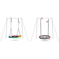 Leagan tip cuib pentru copii XXL 120 cm 150 kg Neo-Sport Multicolor - 5