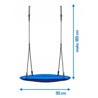 Leagan tip cuib pentru copii XXL 95 cm,cadru din otel,husa impermeabila si rezistenta din material Oxford 600D,greutate suportata 150 kg Neo-Sport Albastru - 2