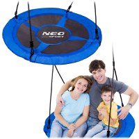 Leagan tip cuib pentru copii XXL 95 cm,cadru din otel,husa impermeabila si rezistenta din material Oxford 600D,greutate suportata 150 kg Neo-Sport Albastru - 5