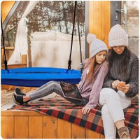 Leagan tip cuib pentru copii XXL 95 cm,cadru din otel,husa impermeabila si rezistenta din material Oxford 600D,greutate suportata 150 kg Neo-Sport Albastru - 7