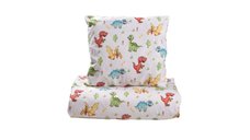 Lenjerie 3 piese model Dinozauri + Protectie impermeabila patut 120x60 cm