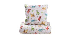 Lenjerie 3 piese model Dinozauri + Protectie impermeabila patut 120x60 cm