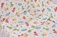 Lenjerie 3 piese model Dinozauri + Protectie impermeabila patut 120x60 cm - 4