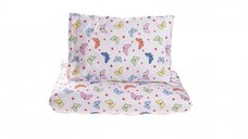 Lenjerie 3 piese model Fluturasi + Protectie impermeabila patut 120x60 cm