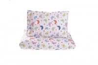 Lenjerie 3 piese model Fluturasi + Protectie impermeabila patut 120x60 cm - 1