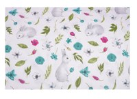 Lenjerie 5 piese patut 120x60 cm bumbac model iepurasi si flori - 1