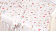 Lenjerie 6 piese patut 120x60 cm bumbac model Flori de bumbac