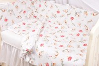 Lenjerie 6 piese patut 120x60 cm bumbac model Flori de bumbac - 1