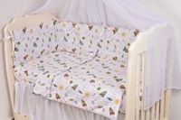 Lenjerie 6 piese patut 120x60 cm bumbac model Rachete - 2