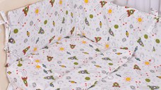 Lenjerie 6 piese patut 120x60 cm bumbac model Rachete