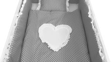 Lenjerie de pat 120x60 cm Te iubesc puisor gri