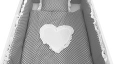 Lenjerie de pat 120x60 cm Te iubesc puisor gri