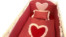 Lenjerie de pat 120x60 cm Te iubesc puisor rosu