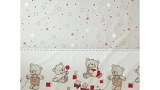 Lenjerie din bumbac cu 5 piese pentru saltea 140x70 cm Beberoyal BearsToys Bej
