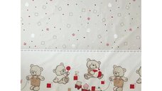 Lenjerie din bumbac cu 7 piese pentru saltea 120x60 cm Beberoyal BearsToys Bej