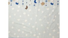 Lenjerie din bumbac cu 7 piese pentru saltea de 140x70 cm Beberoyal BearsRabbit Albastru
