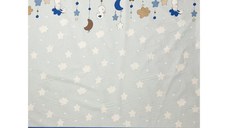 Lenjerie din bumbac cu 7 piese pentru saltea de 140x70 cm Beberoyal BearsRabbit Albastru