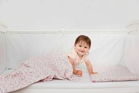 Lenjerie pat copii 4 piese Baby Bear roz KidsDecor din bumbac 63x127 cm 110x125 cm - 3