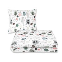 Lenjerie pat junior cu 4 piese Qmini din bumbac 160x100 cm Hedgehog - 1