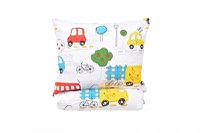 Lenjerie patut cresa si gradinita 5 piese model Masinute colorate - 1