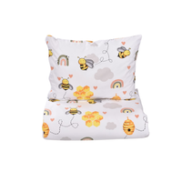 Lenjerie patut cu 3 piese 120x60 cm din bumbac model Albinute - 1