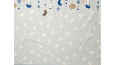 Lenjerie patut cu 3 piese 120x60 cm Urs si iepuras albastru 113