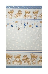 Lenjerie patut cu 3 piese 120x60 cm Urs si iepuras albastru 113 - 1