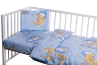 Lenjerie patut cu 3 piese Ursuletul somnoros Albastru - 2