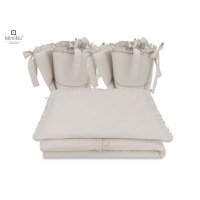 Lenjerie patut cu 4 piese MimiNu din bumbac protectii laterale 120x60 cm Colectia Royal Beige - 3