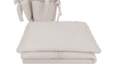 Lenjerie patut cu 4 piese MimiNu din bumbac protectii laterale 120x60 cm Colectia Royal Beige