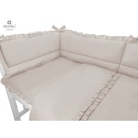 Lenjerie patut cu 4 piese MimiNu din bumbac protectii laterale 120x60 cm Colectia Royal Beige - 2