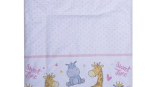 Lenjerie patut cu 5 piese 140x70 cm Hipo girafa