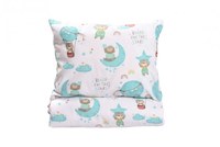 Lenjerie patut gradinita 3 piese patut stivuibil din bumbac model ursuleti in balon - 2