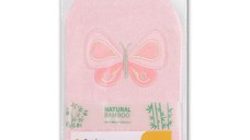 Manusa pentru baita din fibra de bambus fluturas roz
