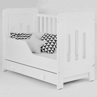 Margine de siguranta pentru patut din lemn Hubners 120x28 cm alb - 1