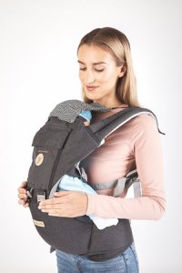 Marsupiu ergonomic 6 in 1 Colibro Honey cu scaun detasabil, Curelele late si confortabile,  Baza ergonomica rigida, Curele late si ajustabile, Onyx - 2