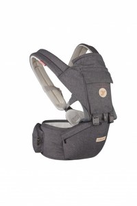 Marsupiu ergonomic 6 in 1 Colibro Honey cu scaun detasabil, Curelele late si confortabile,  Baza ergonomica rigida, Curele late si ajustabile, Onyx - 5