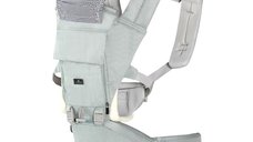 Marsupiu ergonomic pentru bebelusi cu gluga si baza rigida Cangaroo Ivy Green