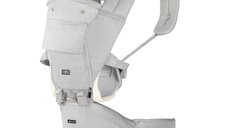 Marsupiu ergonomic pentru bebelusi cu gluga si baza rigida Cangaroo Ivy Grey