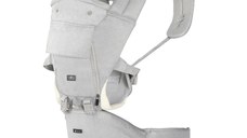 Marsupiu ergonomic pentru bebelusi cu gluga si baza rigida Cangaroo Ivy Grey