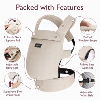 Marsupiu ergonomic si usor PureHug Cozy Khaki Momcozy - 6