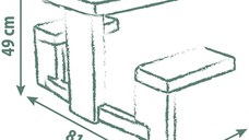 Masa de picnic cu doua banci Smoby Life pentru casuta verde