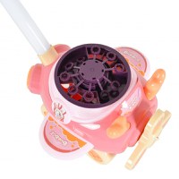 Masina electrica de facut baloane pentru copii Moni Flyer Roz cu maner de impingere, design avion, solutie de baloane 2x60ml inclusa - 1