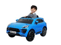 Masina electrica pentru copii Porche Macan Turbo 70W albastra, deschidere usi, schimbator de viteze, unitate audio cu Mp3 si bluetooth, cu telecomanda - 2