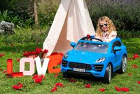 Masina electrica pentru copii Porche Macan Turbo 70W albastra, deschidere usi, schimbator de viteze, unitate audio cu Mp3 si bluetooth, cu telecomanda - 9