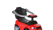 Masinuta copii de impins Lorelli Red cu maner parental, spatar inalt, spatiu pentru depozitarea jucariilor, functii muzicale, lumini, inaltime de la sol la sezut 25 cm