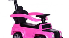 Masinuta copii de impins Lorelli X-Treme Pink cu maner parental detasabil, muzica sunete si lumini, suport pentru picioare, spatiu pentru depozitarea jucariilor, bara de protectie, spatar inalt